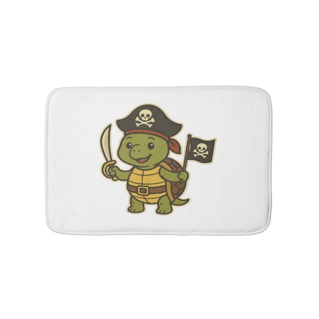 Adorable Pirate Turtle Classic T-Shirt Badematte (Vorderseite)