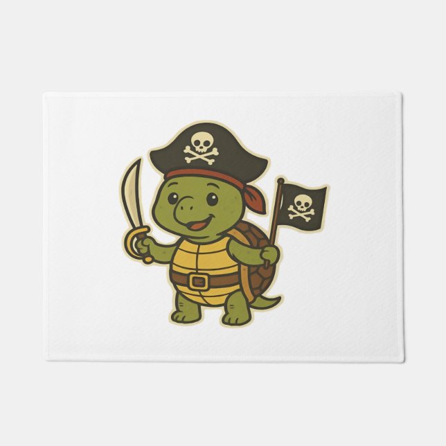 Adorable Pirate Turtle Classic T-Shirt Fußmatte (Vorderseite)
