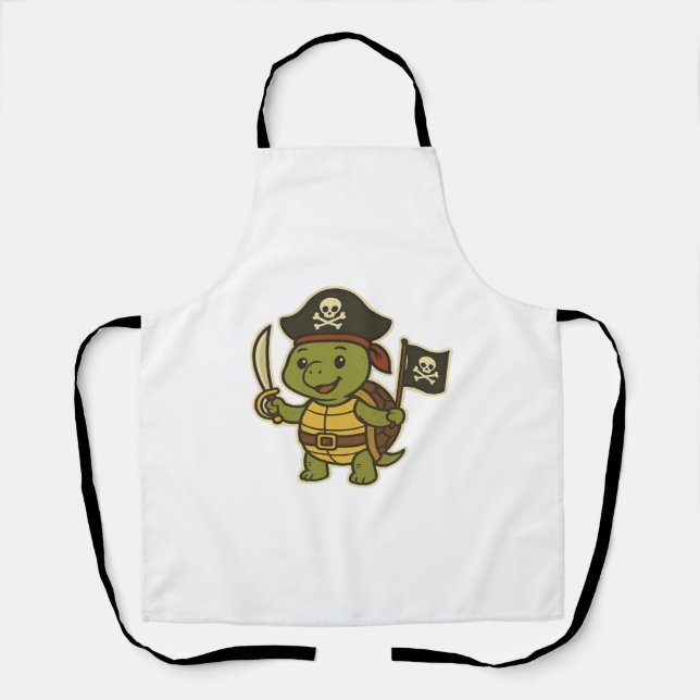 Adorable Pirate Turtle Classic T-Shirt Schürze (Vorderseite)