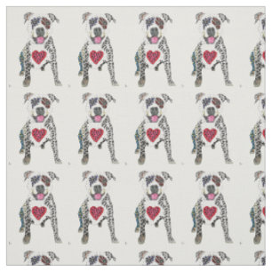 Adorable Pit Bull Fabric Stoff