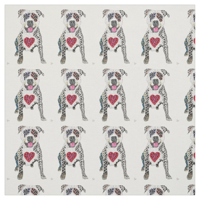 Adorable Pit Bull Fabric Stoff (Muster)