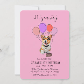 Adorable Playful Pink Corgi Birthday Customizable
