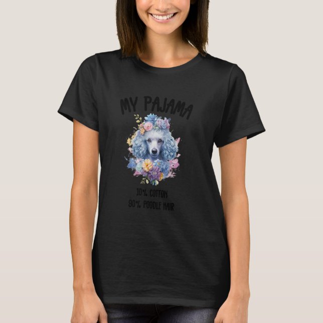 Adorable Poodle Blume - Funny Dog Design für Haust T-Shirt (Vorderseite)