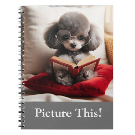 Adorable Poodle Foto Buch. Notizblock