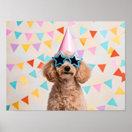 Adorable Poodle Party Poster