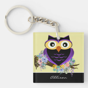 Adorable Porte - clé de hibou personnalisé
