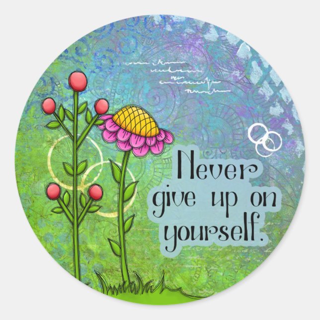 Adorable Positive Thought Doodle Blume Aufkleber (Vorderseite)