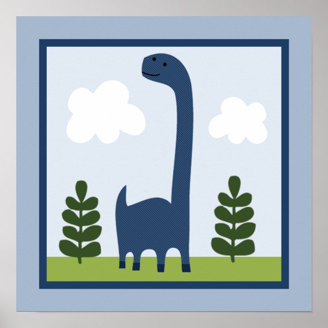 Adorable Poster Dinosaur 2 Wall Art (Devant)