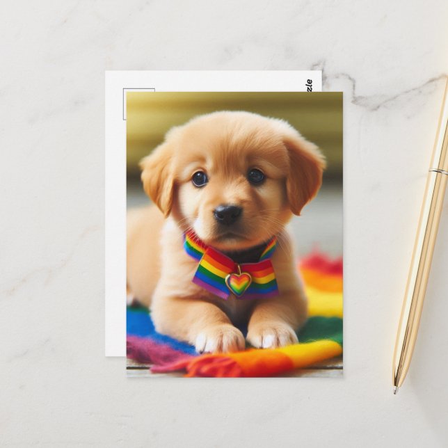 Adorable Prive Puppy Postkarte (Vorderseite/Rückseite Beispiel)