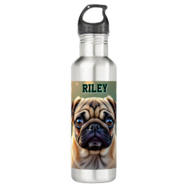 Adorable Pug Close up | Cute Dog Personalized Edelstahlflasche