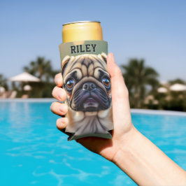 Adorable Pug Close up | Cute Dog Personalized Selters Dosenkühler