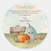 Adorable Pumpkin Baby Dusche Danke Karten
