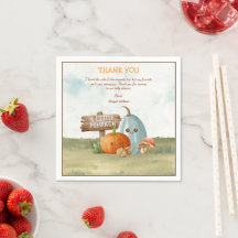 Adorable Pumpkin Baby Dusche Danke Karten