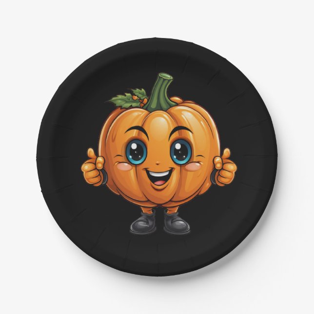 Adorable Pumpkin mit Schuhen Pappteller (Vorderseite)