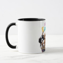 Adorable Puppy Basket Happy Oaster Tasse