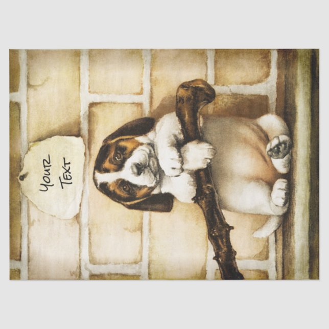 Adorable Puppy Dock Art Decoupage Tissue Paper Seidenpapier (Vorderseite)