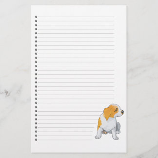 Adorable Puppy Dog Lined Stationery Briefpapier