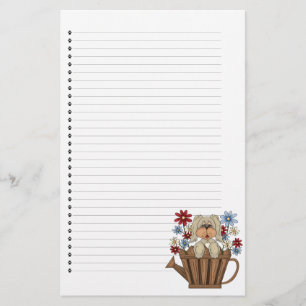 Adorable Puppy Dog Lined Stationery Briefpapier