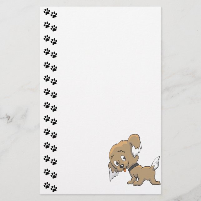 Adorable Puppy Stationery Briefpapier (Vorderseite)
