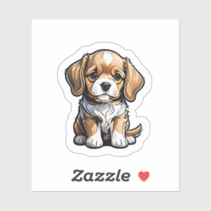 Adorable Puppy Vinyl Aufkleber
