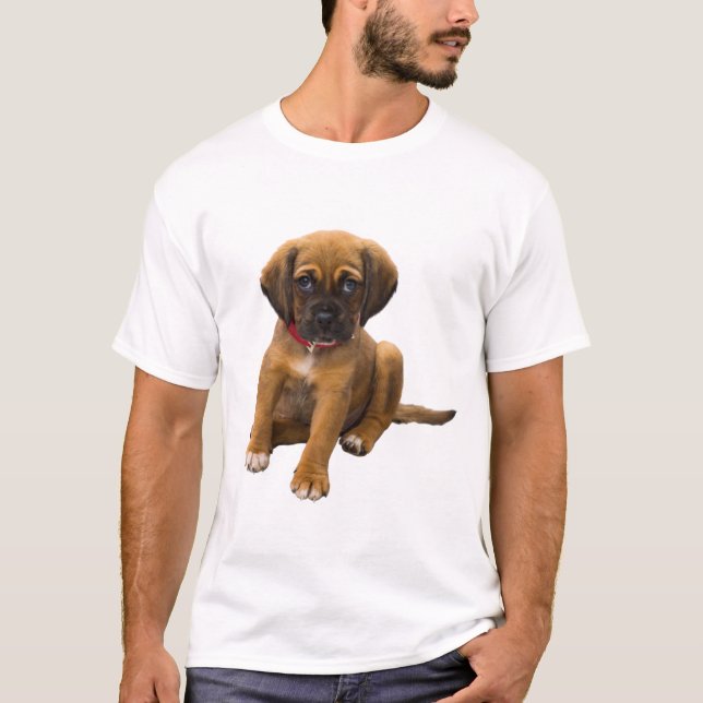 Adorable Puppy with Red Collar T-Shirt (Vorderseite)