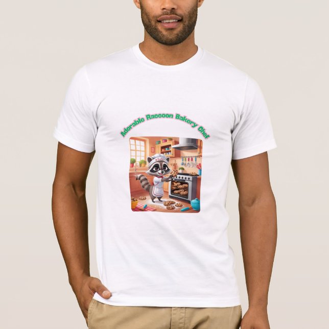 Adorable Raccoon boulangerie Chef T-shirt (Devant)