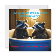 Adorable Raccoons in der Badewanne Spaß Valentinst