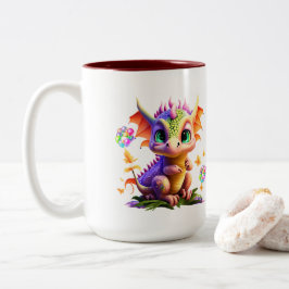 Adorable Rainbow Dragon Design Tasse