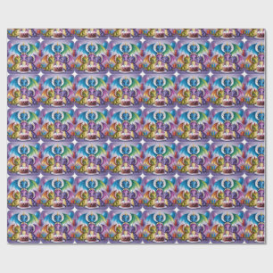 Adorable Rainbow Dragons Geschenkpapier