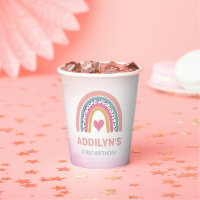 Adorable Rainbow Girl's Birthday Party Paper Cups