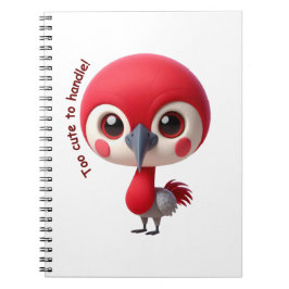 Adorable Red Bird Character Notizblock
