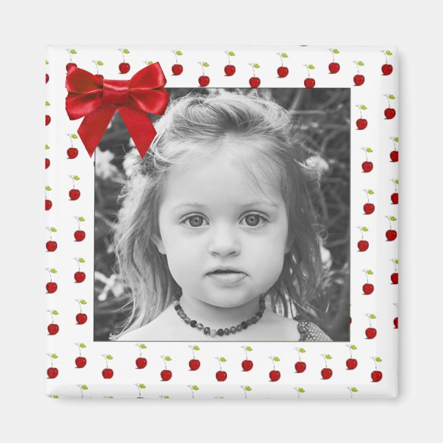 Adorable Red Cherry Foto Magnet (Vorne)
