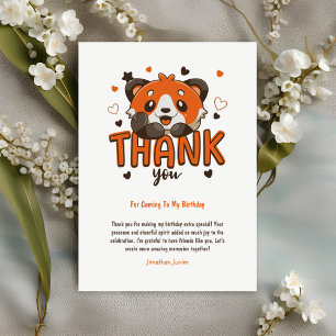Adorable Red Panda Carte de remerciements - Annive