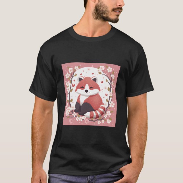 Adorable Red Panda Cherry Blossom Garden Charming  T-Shirt (Vorderseite)