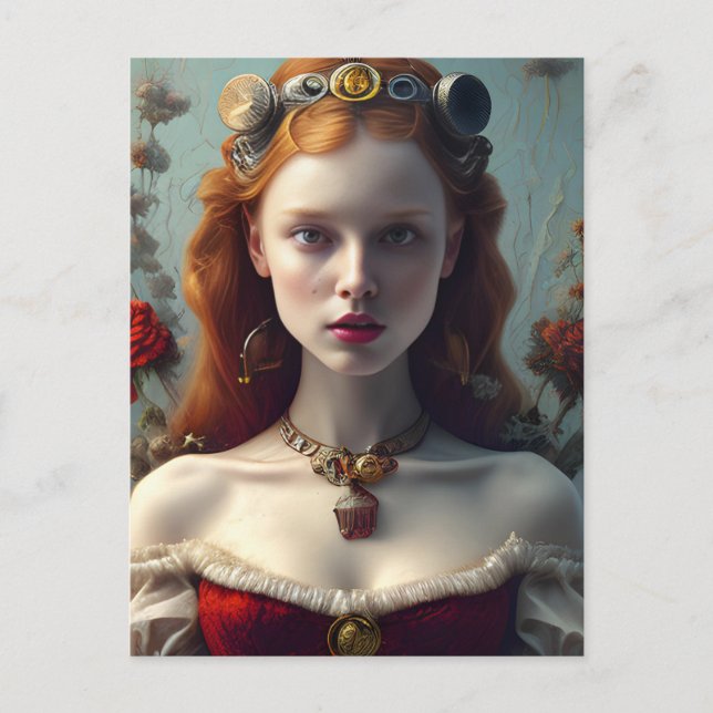 Adorable Redhead Princess AI Generated Art Postkarte (Vorderseite)