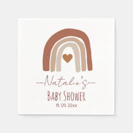 Adorable Regenbogenbaby-Dusche für ihre Braun Serviette