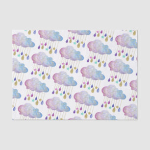 Adorable Regenbogenwolken & Gold Baby Girl Dusche Seidenpapier