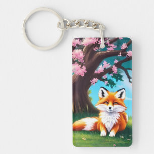 Adorable Renard assis sous l'arbre
