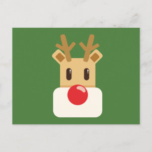 Adorable Rentier Cartoon Weihnachten Postkarte