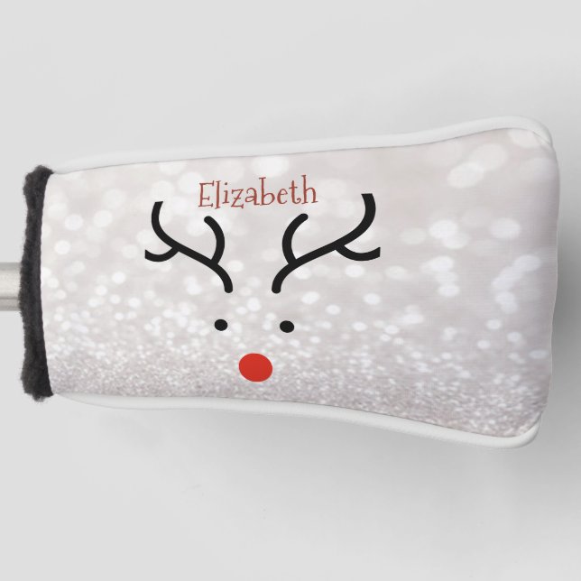 Adorable Rentier Face, Bokeh Golf Headcover (Vorderseite)