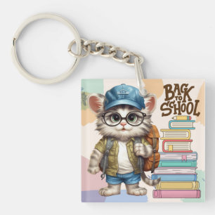 Adorable Retour À L'École Chat Portant Sac À Dos