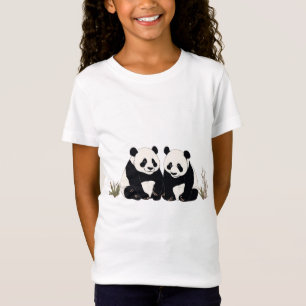 Adorable Riesenpandas auf Seite sitzen T-Shirt