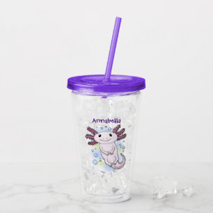 Adorable rosa axolotale Cartoon Acryltrinkbecher