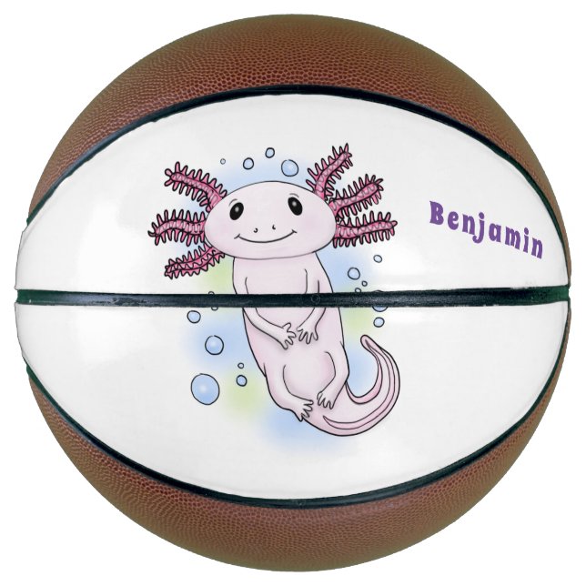 Adorable rosa axolotale Cartoon Basketball (Vorderseite)