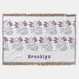 Adorable rosa axolotale Cartoon Decke