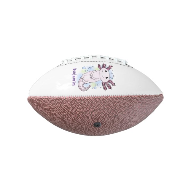 Adorable rosa axolotale Cartoon Football (Gedreht 270)