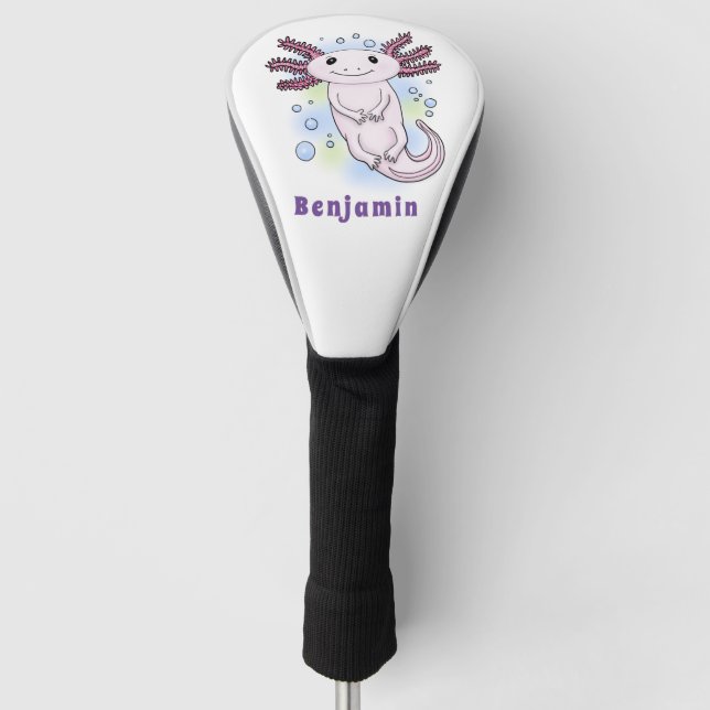 Adorable rosa axolotale Cartoon Golf Headcover (Vorderseite)