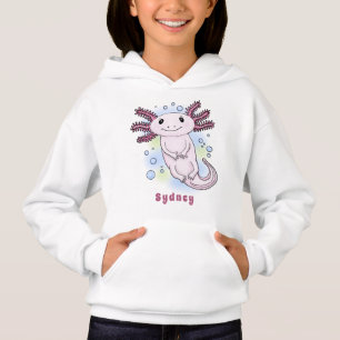 Adorable rosa axolotale Cartoon Hoodie