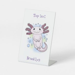 Adorable rosa axolotale Cartoon Sockelschild