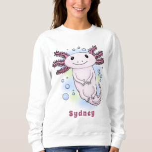 Adorable rosa axolotale Cartoon Sweatshirt